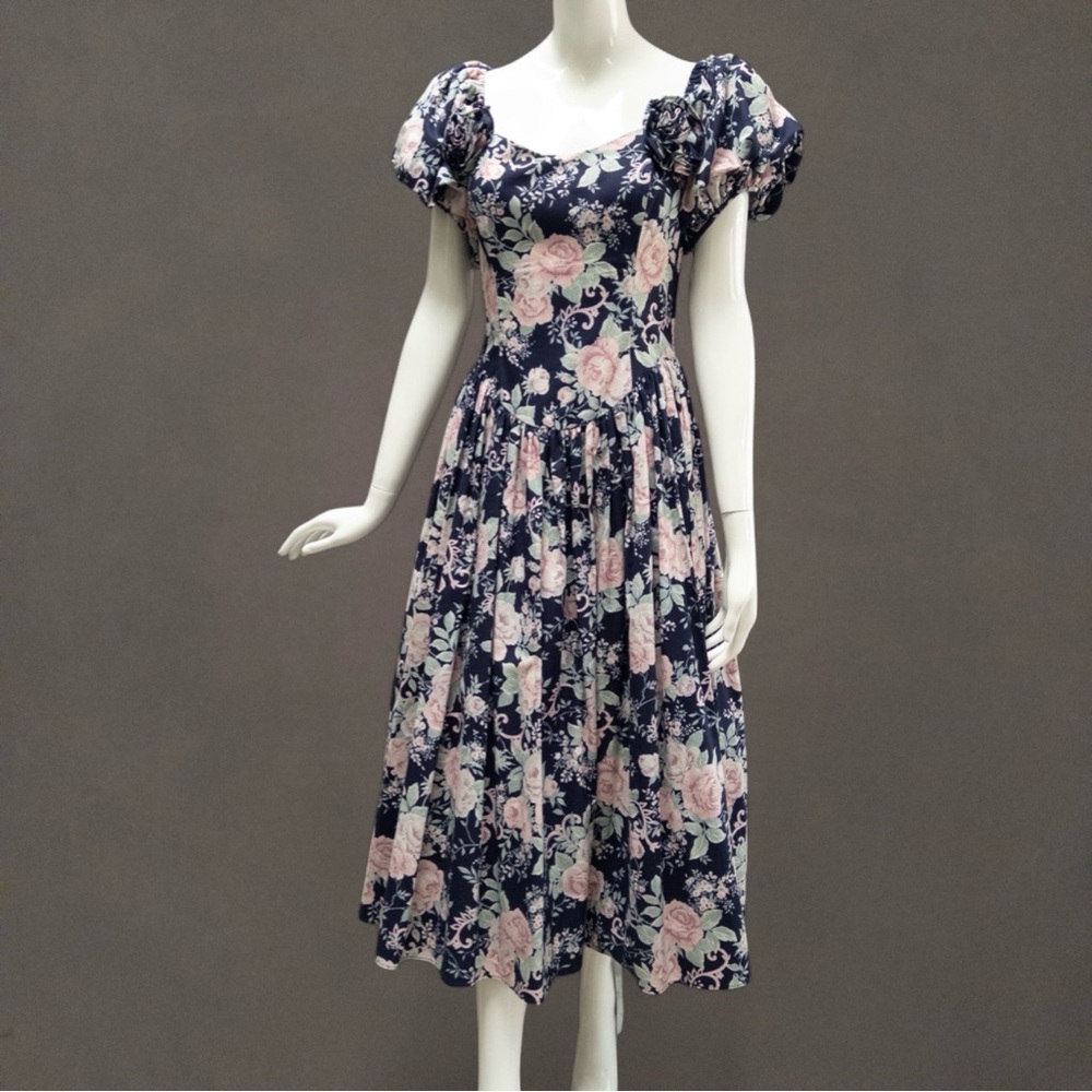 Vintage Jessica McClintock‎ 1980s cottagecore puff sleeves dress with crinoline - Picture 9 of 9